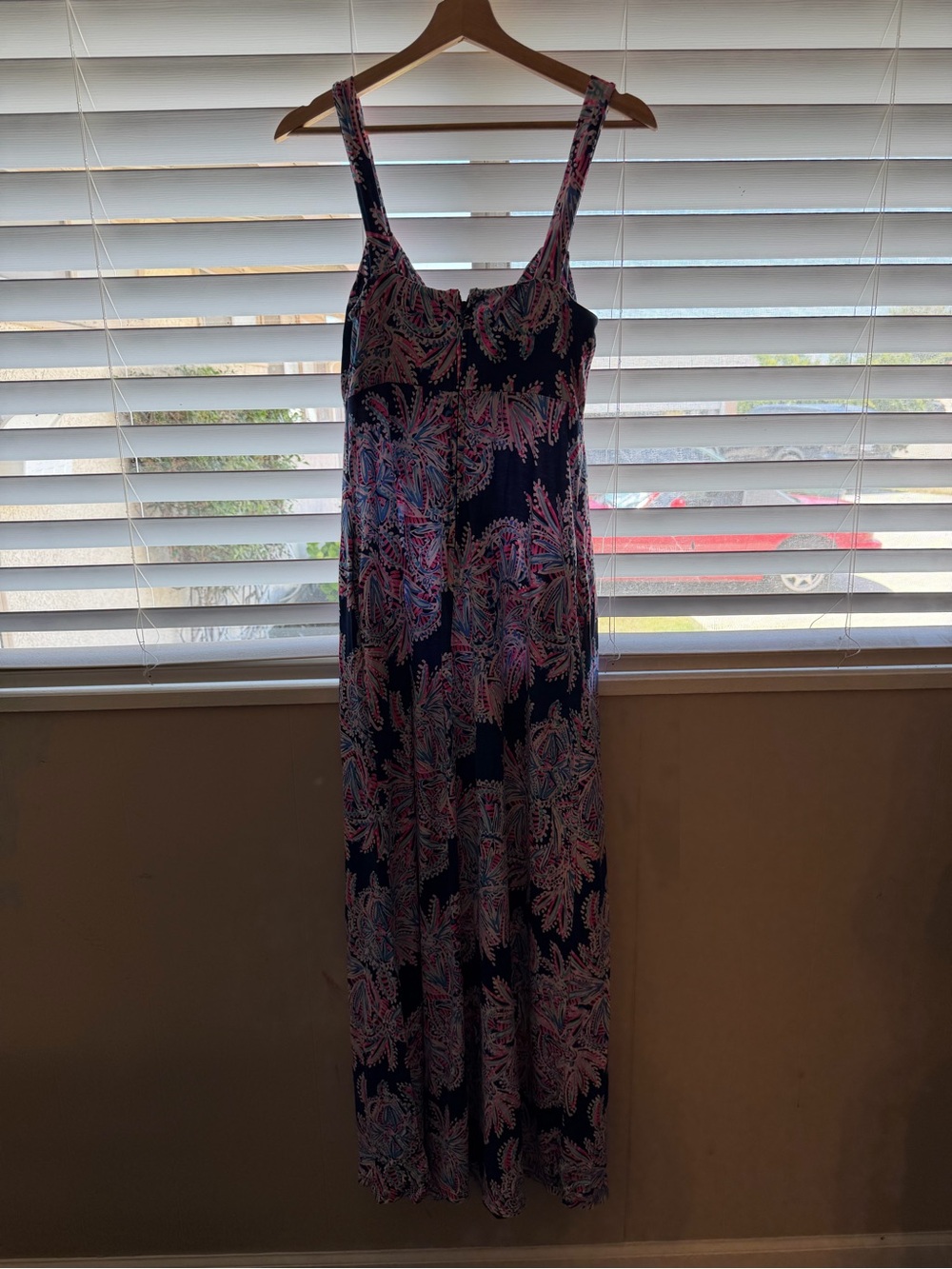 Lilly Pulitzer Blue Pink Tropical Shell Print Sleeveless Maxi Dress with Pockets - Picture 5 of 13